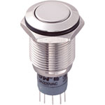 Zip Switch LAS2GQF-22/N/P 16mm IP67 Vandal DPDT Not Illuminated Flush Brass