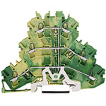 WAGO 2002-3207 PE Triple Deck 6 Conductor Ground Terminal Block Green-yellow