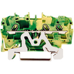 WAGO 2001-1407 4 Conductor Ex e II Ground Terminal Block Green-yellow