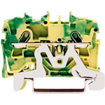 WAGO 2001-1207 2 Conductor Ex e II Ground Terminal Block Green-yellow