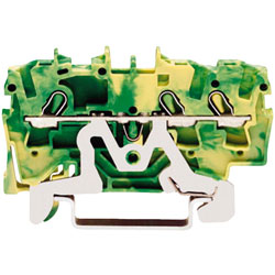 WAGO 2002-1307 3 Conductor Ex e II Ground Terminal Block Green-yellow