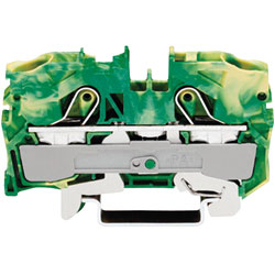 WAGO 2010-1207 2 Conductor Ex e II Ground Terminal Block Green-yellow