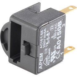 Apem A0150B Switch Block 1 x On/Off Spade Plug 2.8mm 250V 1.5A