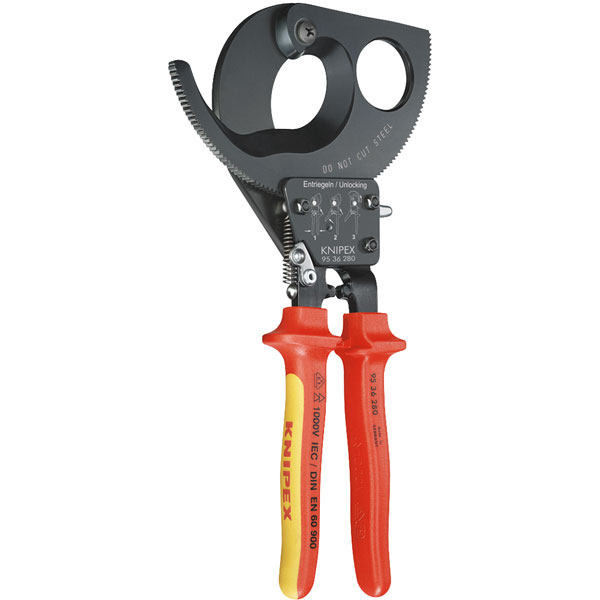 Knipex 95 36 280 VDE Cable Cutters Ratchet Action 280mm Rapid Online