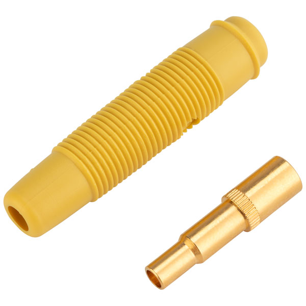 SKS Hirschmann 935 980-195 4mm KUN 30 Gold Plated Socket Yellow