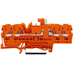 WAGO 2002-1872 4 Conductor Test Point Disconnect Terminal Block Orange