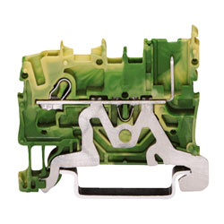 WAGO 2022-1207 1 Conductor 1 Pin Ground Carrier Terminal Block Green-yellow