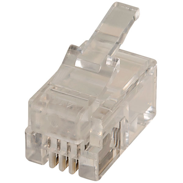  10-NT 001 4p4c Pin RJ10 Plug Cable Mount Transparent