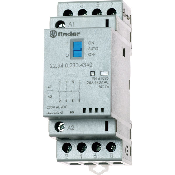 Finder 22.34.0.230.4340 Modular Relay 4PST-NO 230VAC/DC 10A