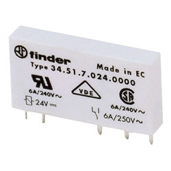 Finder 34.51.7.005.5010 PCB Mount Relay 5VDC 6A SPDT