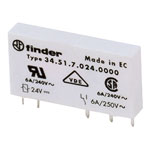 Finder 34.51.7.060.5010 PCB Mount Relay 60VDC 6A SPDT