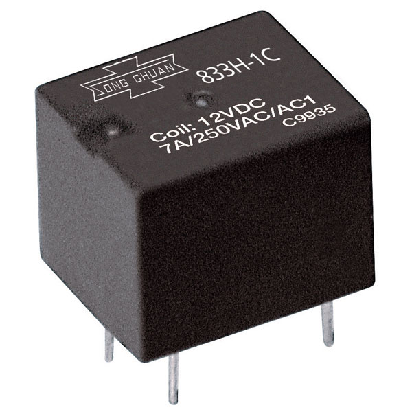 Song Chuan 833H-1C-C24 PCB Mount Relay 24VDC 7A SPDT | Rapid Electronics