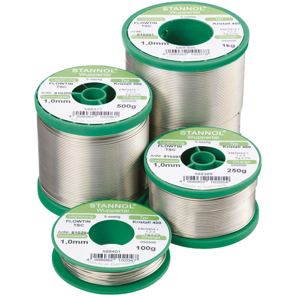 Stannol 810207 Flowtin TSC Solder Wire Sn95Ag4Cu1 1.0mm 1000g | Rapid ...