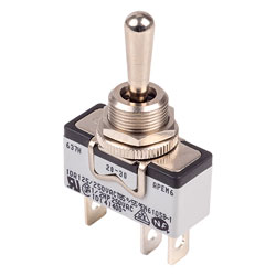 APEM 637H/2 Toggle Switch SPDT Momentary (On)-Off-(On) 250V 10A