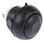 APEM IBR3SAD200 Pushbutton Switch, Black, Snap-In