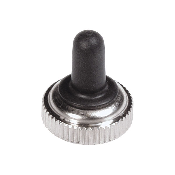 APEM U1331 Seal Cap Full with Knurled Nut Nickel-coated Black