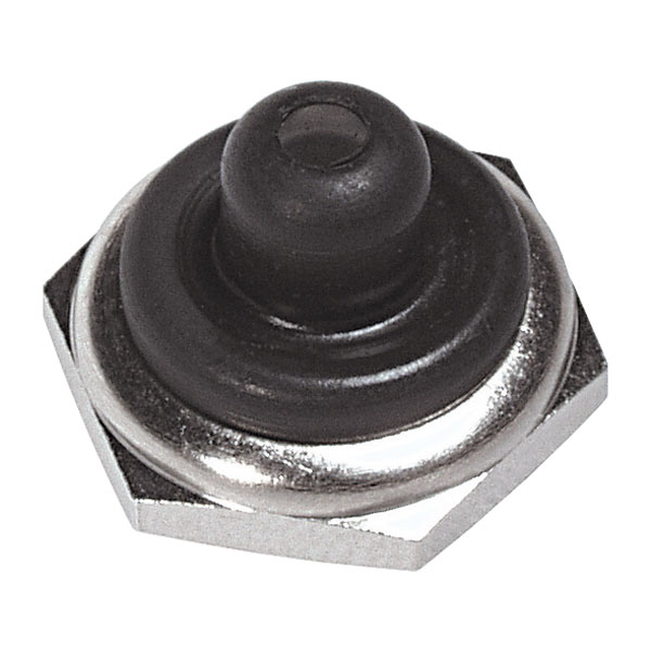 APEM U1600 Seal Cap Half with Hex Nut Nickel-coated Black