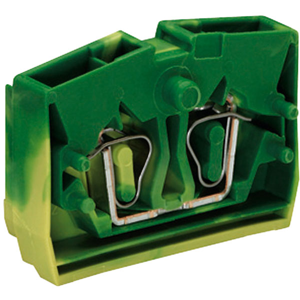  264-327 2 Conductor 24A Centre Terminal Block Fixing Flange Green-yellow