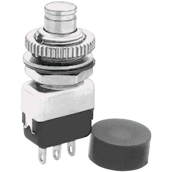 Apem 104350003 1-Pole Miniature Pushbutton Switch 220V AC/2A
