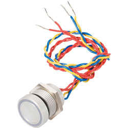 Apem PBARYAF0000E2G 22mm IP69K Vandal Resistant Piezo Switch SPST Off-On