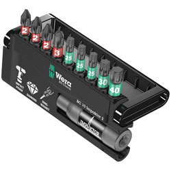 Wera 05057682001 Impaktor Diamond Hard Bit Set PH/TX 10pc