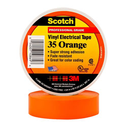 3M™ 80611211600 Scotch 35 Weatherproof Adhesive PVC Tape Orange 19mm x 20m