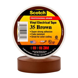 3M™ 80611211618 Scotch 35 Weatherproof Adhesive PVC Tape Brown 19mm x 20m