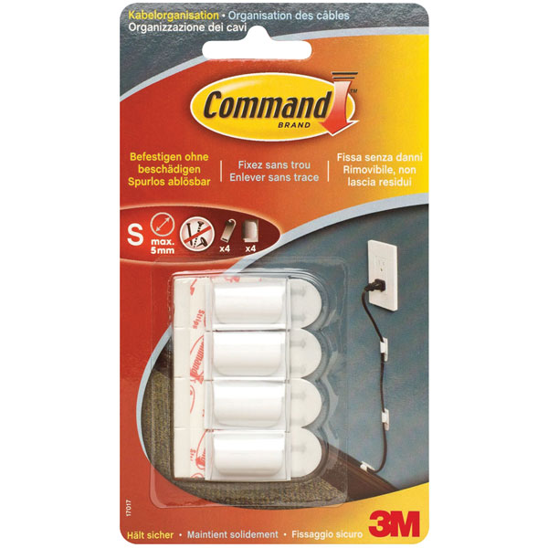 3M XA-0048-3459-5 Cable Clips 5 Adhesive Strips 4 Clips