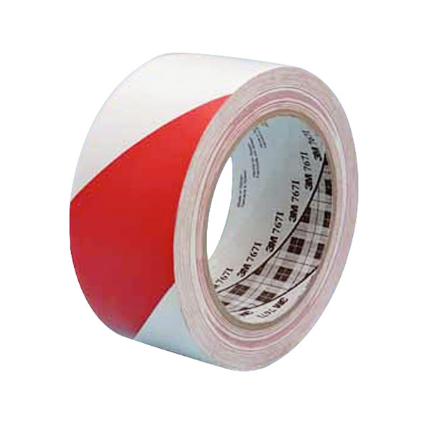 ™ 7100015266 767i Hazard Marking Vinyl Tape PVC Red/White 50mm x 33m