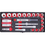 Toolcraft 826373 10mm (3/8) Socket Set 23pce