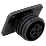 Bulgin PX0941/03/S Socket Flange Mount External Thread 600V 32A 3-way IP68