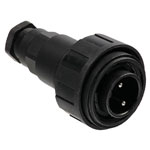 Bulgin PX0736/P Flex Cable Plug with Lock Nut 2P 277V 12A Screw IP68