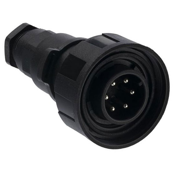 ESKA Bulgin PX0739/P Flex Cable Plug with Lock Nut 6P 277V 5A Screw IP68 Rapid Online