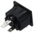 Bulgin PX0695/15/63 IEC Socket Panel Mount 1.5mm Snap Fit 250V 10A 6.3mm