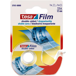 tesa® 57912 Film Double Sided Adhesive Tape Transparent Dispenser 12mm x 7.5m