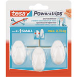 tesa® 56625 Powerstrips Oval Hooks - White Pack Of 3