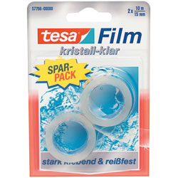 tesafilm® 57766 Crystal Clear Adhesive Tape 15mm x 10m Pack Of 2