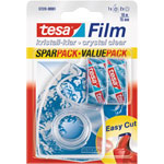 tesafilm® 57319 Crystal Clear Adhesive Tape 15mm x 10m Pack Of 2 & Dispenser