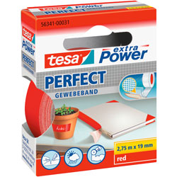 tesa® 56341 Extra Power Fabric Tape Red 19mm x 2.75m