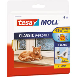 tesa® 05390 Classic P Profile Rubber Sealing Insulation White 9mm x 6m