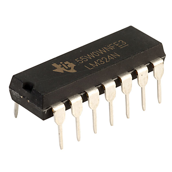 2 X Circuit Intégré LM324 - Ampli Opérationnel Quadruple - Usage Général, Alimentation 3V à 32V - Format DIP-14