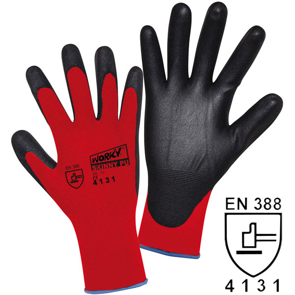 Worky 1177 SKINNY PU Super Thin Fine Knitted Glove - Size 11