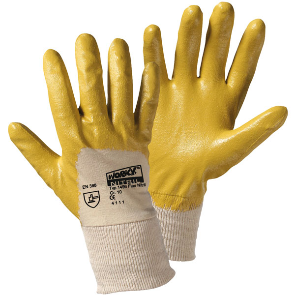 Worky 1496 Flex-Nitril Nitrile Glove Silicon Free - Yellow - Size 9 ...