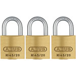 ABUS 11820 45/20 Brass Padlock 20mm Triple Pack