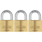 ABUS 11825 45/40 Brass Padlock 40mm Triple Pack