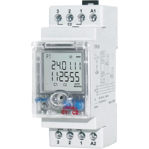 Entes DTR-20 Astronomic Timer 190 – 260V AC 2x16A Outputs | Rapid Online