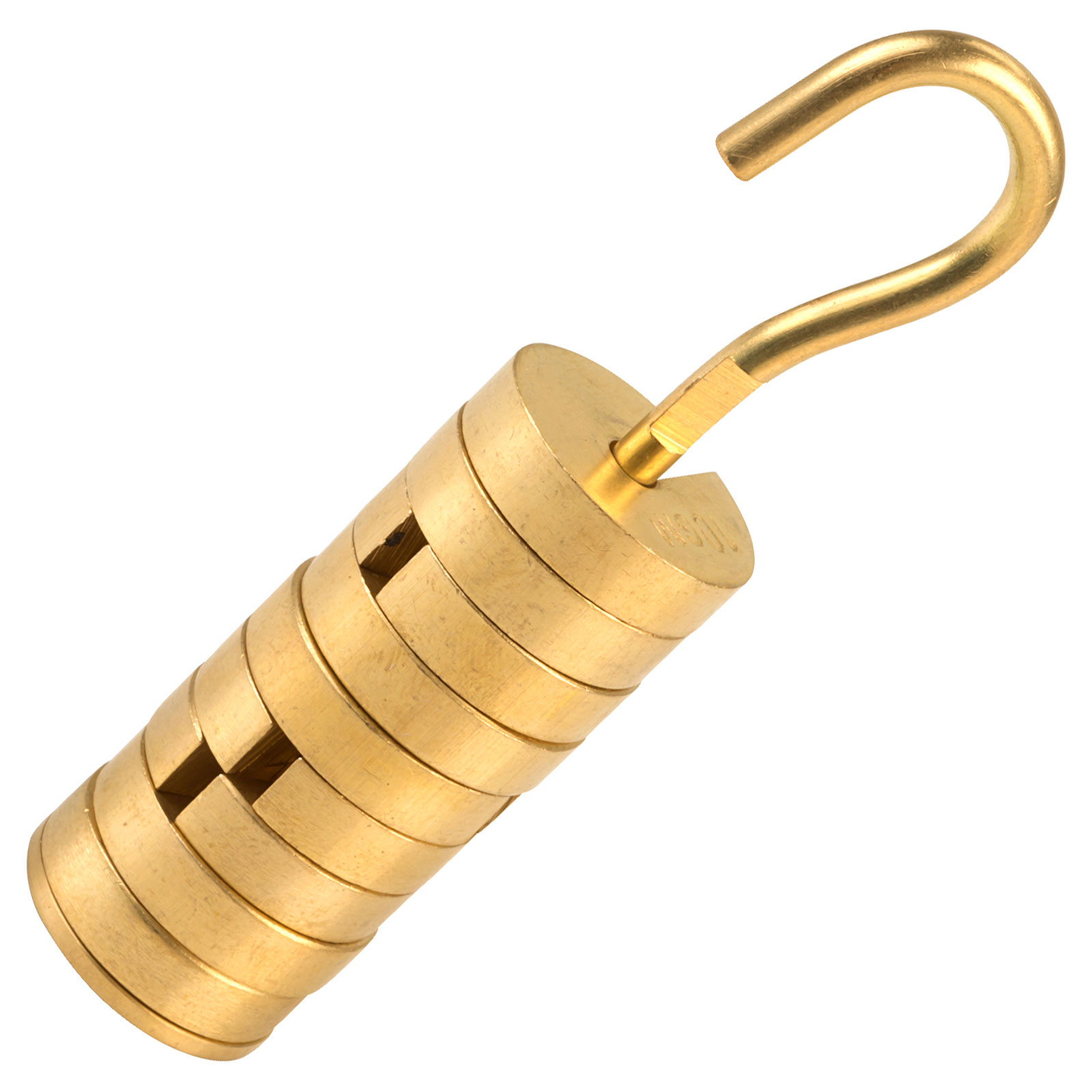 Slotted Mass Set with Hanger, 100g Each - 1000g Total - Brass