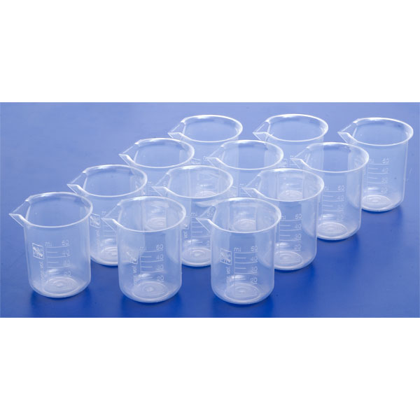 Image of Rapid Plastic Science Measuring Beakers 50ml (Pack of 12)