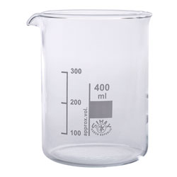 Simax Low Form Beakers 400ml Pack 10