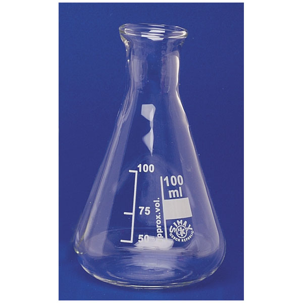 Image of Simax Conical Flask Narrow Neck 100ml Pack 10